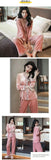 Pajamas gold velvet long sleeve lace cardigan set sexy home wear