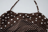 FDYOUI Y2K Polka Dot Tank Tops Streetwear Women Sexy Halter Neck Sleeveless T-shirt Brown Camisoles 2026 Summer Backless Corset