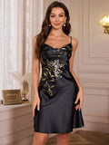 Hot style Women's Cherry Print Nightdress Casual sexy ladies pajamas slip dress for All Seasons