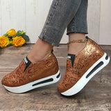 Snake Print Pu Leather Sneakers Women Autumn Winter Low Top Platform Sports Shoes Woman Slip On Lightweight Casual Shoes Mujer