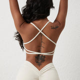 DIAS FIT JOY New style cross back yoga bra Plus Size removable chest cushion sexy back sports vest fitness running gym