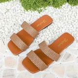 Large Size Women's Summer New Woven Slippers Outdoor Beach Sandals Fashionable  Material Comfortable Slip-On Shoes