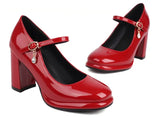 Spring and Autumn New Styles Fashion High-heeled Women's Shoes Shallow Mouth Buckle Square Heel Women Shoes Size 34-45 High 9cm