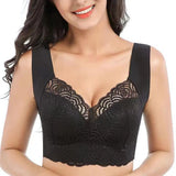 Shockproof Push-up Wireless Yoga Daily Bra Women Bra Wide Shoulder Strap Hollow Out Lace Seamless Thin Anti-exposure Comfort