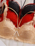 3Pcs Sexy Lace Women's Bra Crisscross Straps Underwire Push-Up Bralette Thin Soft Fashion Lingerie
