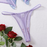 Toucheart Sexy Ultra Thin Perspective Underwear Set For Women Sexy Bra 2 Piece Set Butterfly Hollow Out Sexy Lingerie Set New