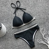 2025 Push Up High Waist Bikini Women Swimsuit Female Swimwear Two Pieces Bikini Set Halter Bra Cup Bathing Suit Swim Beach Wear