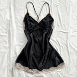 V-neck Luxury Pajama Set With Thong Women Nightgown For Sleeping Hot Femme Sleepwear Summer Sleeveless Sleep Dress Holiday Gifts