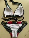 DEKA Print Bikini Set Women's Brazilian Angel Bandage Backless Swimsuit Push Up Swimwear Beachwear Female Bathing Suit Biqini