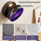 2024 New Style 5000mAh Small Portable Fan Rechargeable Wall Mounted Fan 90° Foldable Desktop Fan 4 Gears With Warm Night Light