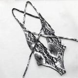 Long Strap Wrap Around Swim Suit For Women Swimwear One Piece Swimsuit Female Bather Snake Print Bathing Suit Beach V852SW