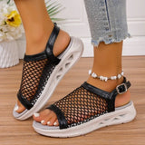 Summer New Mesh Buckle Fish Mouth   Casual Lightweight Versatile Comfortable Beach Sandals Women