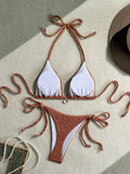 Sexy Pink White Bikini Set 2026 Women Shell Ornament Push Up Tie Side Thong Swimsuit Summer Bathing Suit Holiday Micro Swimwear