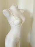 French Inspired Minimiser Bra Women Sexy Lingerie Set Large Chest Support Thin Comfort Half Cup Soft Underwire Anti Sagging