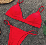 DEKA Women Sexy Solid Mini Micro Bikini Set Push-up padded Bra Thong Split Swimwear Female Bandage Bathing Suit Lacing Swimsuit