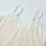 Women's Summer Solid Color Slim Fit Camisoles Spaghetti Strap Stylish Lace Trim Crop Tops