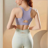 Large Size Women's Sports Fitness Bra Shock-Absorbing Gathered Front Zipper Design No Buckle Needed for Comfortable Fit