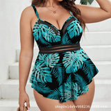 VigoJany 2026 Solid Patchwork Plus Size Tankini Women Push Up High Waist Big 2 Piece Swimsuit Backless Beach Large Bathing Suit
