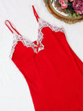 Sexy Sleepwear For Women Lace V-Neck Nightgown Split Hem Soft Lingerie Nightwear Sleeveless NightdressFemale Dress Thongs Sets