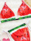 DEKA Triangle String Bikini Set 2025 Halter Swimsuit Women Print Watermelon Swimwear Female Bathers Bathing Swimming Swim Suit