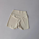 Women's High-Waist Quick-Drying Yoga Sports Shorts Nude Summer Fitness Running Training Three Quarter Length