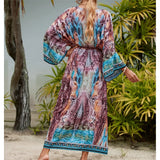 13 Colors Printed With Belt Crochet Knitted Tunic Beach Dress Beach Wear Beachwear Beach Cover Up Cover-upsFemale Women V7201
