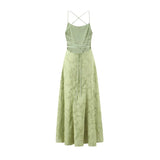 New Style Sexy Slim-fit High-waisted Dress With Back Straps Jacquard Over-the-knee Long Dress For Women Pure Desire Dress AWPU