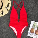 New 2025 Sexy Deep V Neck Wrap Around Female Swimwear One Piece Swimsuit Women Backless Monokini High Cut Bathing Suit Swim Lady