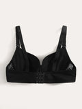 Women's sexy embroidered lace bra with steel rims gathered push up straps adjustable close fitting underwear D176