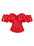 Chest corset with satin ruffled sleeves and waist-tightening palace corset at the back of the shoulder.