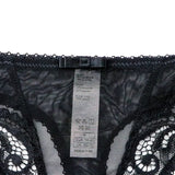 Sexy hollow half-cup bra set, lace push-up, push-up nipples, see-through thong and collar, four-piece set