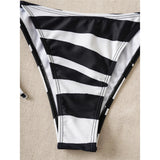 XS - L Sexy Zebra Halter High Leg Cut Bikini Women Swimwear Female Swimsuit Two-Pieces Bikini Set Bather Bathing Suit Swim V6799