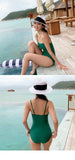 New One-piece Swimsuit Women Japan and South Korea Twist Bag Sexy Big Breasts Gathered Swimsuit