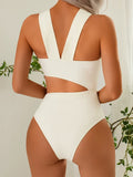 3D Flower Asymmetric Cut Out Women Swimwear One Piece Swimsuit Female High Cut Monokini High Waist Bathing Suit Swim Beachwear