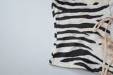 FDYOUI Sexy Zebra-stripe Print Tank Tops Women's Corset 2026 Summer Stand Collar Lace-up Sleeveless T-shirt Hollow Out Crop Top