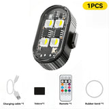 RGB LED Motorcycle Strobe light Car LED Flash Rechargeable Wireless Light Aircraft Airplane Helicopter Warning Lights Accessorie