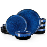 Malacasa Stoneware Dinnerware Set 4-Piece Dinner Plate Dessert Bowl