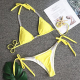 New Jewelled Rhinestone Bling Diamond Bikini Women Swimwear Female Swimsuit Two-Pieces Bikini Set Bather Bathing Suit Swim V2268