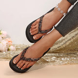 Fashion Sequins Platform Flip Flops Women New Lightweight Wedge Slippers Female Summer Beach Med Heel Non Slip Slides Mujer