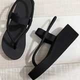 Women Leisure Wedges Sandals Summer Platform Shoes Light Weight Soft EVA Sole Girls Beach Street Flip Flops Plus Size 41 Sandal