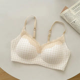 Elegant Summer Seamless Bra Small Breasts, Cooling Wireless Bralette Anti-Sagging, Breathable Comfort & Support Fixed Cup MOYISU