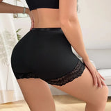 Sexy Lace Edge Soft Seamless Safety Short Pants Under Skirt Shorts Modal Ice Silk Boxer  Breathable Short Tights Women Underwear