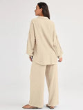 2026 Spring and Summer Casual Suit New Fashion Suit Loose Casual Top Wide Leg Pants Two-piece Set for Women