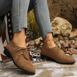 New Patchwork Loepord Pointed Toe Shoes for Women Retro Fax Suede Lacing Pumps Woman Shallow Square Heel Single Shoes Mujer