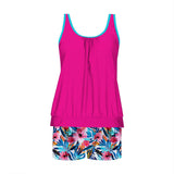 2026 Pinted Floral Tankini Two Pieces Swimsuit Women Vintage Swimwear Female Bathers Bathing Swimming Swim Suit Beachwear