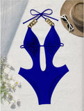 DEAK Sexy Deep V Neck Women Swimwear Hollow One Piece Swimsuit Women Backless Monokini Bathing Suit Beach Monokini Backless Lady