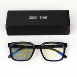 Progressive Multifocal Reading Glasses, Photochromic, Clear Vision, Square Frame, Lightweight Wear, Stylish Appearance, for Men and Women.