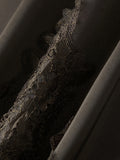Summer Women's Satin Short Skirts Elastic Waist Lace Patchwork Skirts Half Slip Skirts Fashion