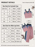 Women Ribbed Pajama Set Lace Trim Cami Top and Pants Sleepwear Soft Breathable Button Front Loungewear