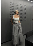 WOMENGAGA New Elastic Waist A-line Half Length Skirt For Women Summer Long Skirt American Girls High Waist Fashion Women A3UB